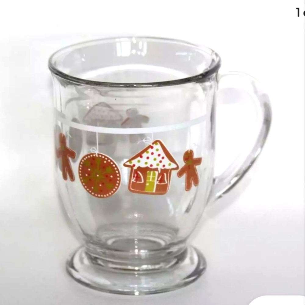 Anchor Hocking Gingerbread Footed Glass Mug Vintage
